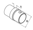 Raccord tube Ø42,4 mm x 1,5 mm, inox brossé 304 (13079014212) 