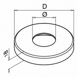 Cache-embase pour embase à souder MOD 0940; 140512-042-12; tube Ø42,4 mm, Ø105 mm, inox brossé 316 (14051204212)