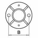 Embase à souder, 130940-042; tube Ø42,4 mm, rond, 100 mm, inox brut 304 (13094004200)