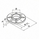 Embase à souder, 130940-042; tube Ø42,4 mm, rond, 100 mm, inox brut 304 (13094004200)