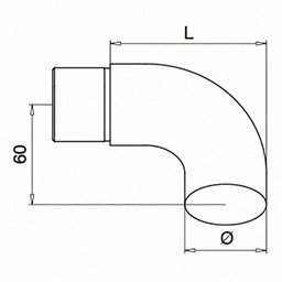 Embout coudé, 90°; 130739-233-12; pour tube Ø33,7 mm x 2 mm, inox brossé 304 (13073923312) - SELL OUT