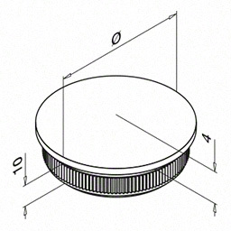Embout, Easy Hit, arrondi; 135729-242-12; pour tube Ø42,4 mm x 2 mm, inox brossé 304 (13572924212)