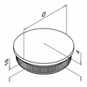 Embout, Easy Hit, arrondi; 135729-242-12; pour tube Ø42,4 mm x 2 mm, inox brossé 304 (13572924212)