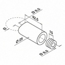 Entretoise, pour tube Ø 42,4 mm; 130625-042-12; inox brossé 304 (13062504212)