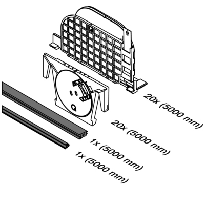 Joints, cales et Q-disc, réglable, EG Smart; 208201-050-18; L=5000 mm, pour verre 17,52 mm (19693191800)