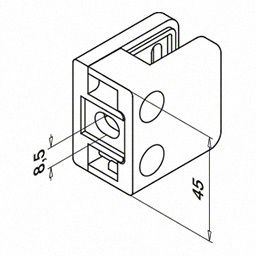 Pince à verre, MOD 21, sans cales; 132100-000-12; plat, inox brossé 304 (13210000012)
