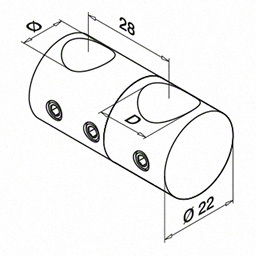 Support traversants de lisse, barre Ø12 mm; 130827-016; tube Ø16 mm, inox brossé 304 (13083001612) - SELL OUT