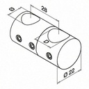 Support traversants de lisse, barre Ø12 mm; 130827-016; tube Ø16 mm, inox brossé 304 (13083001612) - SELL OUT