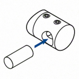 Support traversants perçage gauche barreØ12mm; 130832-033-12; tube Ø33,7 mm, inox brossé 304 (13083203312) - SELL OUT