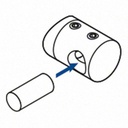 Support traversants perçage gauche barreØ12mm; 130832-033-12; tube Ø33,7 mm, inox brossé 304 (13083203312) - SELL OUT