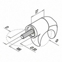 Support pour tube à fond de gorge, devant poteau; 140860-042; horizontal & diagonal, Ø42,4 mm, inox brossé 316 (14086004212) - SELL OUT