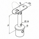 Support de main-courante sur poteau, orienta.; 130720-042-12; Ø42,4 x 2,6 mm, main-c. Ø42,4 mm, inox brossé 304 (13071804212) - SELL OUT