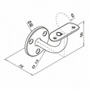 Support de main-courante pour mur; 140112-042-12; main-courante Ø42,4 mm, inox brossé 316 (14011204212) - SELL OUT