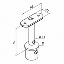 Support de main-courante sur poteau; 130711-000-00-12; Ø48,3 x 2 mm, main-courante plat, inox brossé 304 (13071120012) - SELL OUT