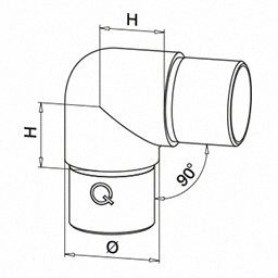 Raccord, 90°, arrondi; 130303-233-12; tube Ø33,7 mm x 2 mm, inox brossé 304 (13030323312) - SELL OUT