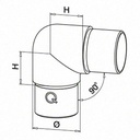 Raccord, 90°, arrondi; 130303-233-12; tube Ø33,7 mm x 2 mm, inox brossé 304 (13030323312) - SELL OUT
