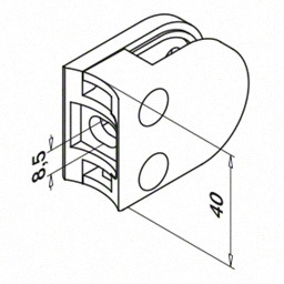 Pince à verre, MOD 27, sans cales; 142700-042-12; tube Ø42,4 mm, inox brossé 316 (14270004212) - SELL OUT