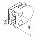 Pince à verre, MOD 27, sans cales; 142700-042-12; tube Ø42,4 mm, inox brossé 316 (14270004212) - SELL OUT