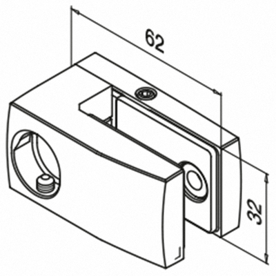 Pince à verre, MOD 29, borgne côté droite; 142900-01-12; sans cales, inox brossé 316 (14290000112) - SELL OUT
