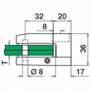 Pince à verre, MOD 29, borgne côté droite; 142900-01-12; sans cales, inox brossé 316 (14290000112) - SELL OUT
