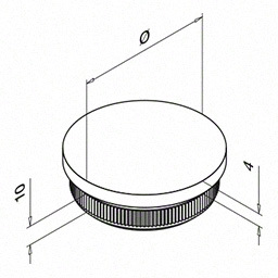 Embout, Easy Hit, plat; 135732-233-12; pour tube Ø33,7 mm x 2 mm, inox brossé 304 (13573223312) - SELL OUT