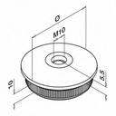 Embout, Easy Hit, arrondi, filetage M10; 135735-048; pour tube Ø48,3 mm x 2,6 mm, inox brossé 304 (13573504812) - SELL OUT