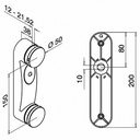Adaptateur à verre avec plaque, petit; 130762-12; pour verre 12 - 21,52 mm, inox brossé 304 (13076200012) - SELL OUT