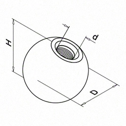 Boule décorative, massif, Ø25 mm, filetage M8; 130220-025; inox brossé 304 (13022002512) - SELL OUT