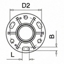 Embase-manchon; 130942-242; tube Ø42,4 mm x 2 mm, inox brut 304 (13094224200) - SELL OUT