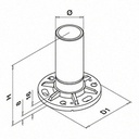 Embase-manchon; 130942-242; tube Ø42,4 mm x 2 mm, inox brut 304 (13094224200) - SELL OUT