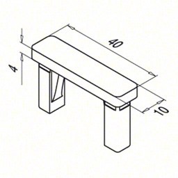 Embout, Square Line, plat; 134732-041-12; pour tube 40x10x1,5 mm, inox brossé 304 (13473204112) - SELL OUT