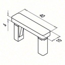 Embout, Square Line, plat; 134732-041-12; pour tube 40x10x1,5 mm, inox brossé 304 (13473204112) - SELL OUT
