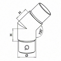 Raccord, 45°; 130300-242-12; tube Ø42,4 mm x 2 mm, inox brossé 304 (13030024212) - SELL OUT