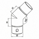 Raccord, 45°; 130300-242-12; tube Ø42,4 mm x 2 mm, inox brossé 304 (13030024212) - SELL OUT