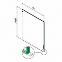 Q-glass 1100x950x16,76 mm (8-0,76-8); 195017-095-11; verre feuilleté, trempé, arêtes abattues (50110958200) - SELL OUT
