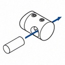 Support traversants de lisse, barre Ø12 mm; 130830-033-12; tube Ø33,7 mm, inox brossé 304 (13083003312) - SELL OUT
