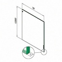 Q-glass 1200x400x16,76 mm (8-0,76-8); 195017-040-12; verre feuilleté, trempé, arêtes abattues (50120408200) - SELL OUT