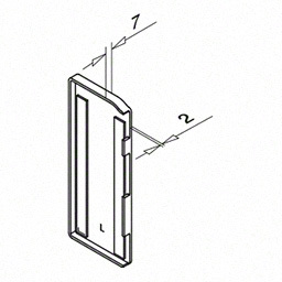 Embout, Easy Glass Slim, montage latéral; 168034-01-18; gauche, pour habillage, aluminium brossé, anodisé (16673410518) - SELL OUT