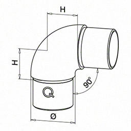 Raccord, 90°, courbé; 140305-048-12; tube Ø48,3 mm x 2,6 mm, inox brossé 316 (14030504812) - SELL OUT