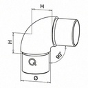 Raccord, 90°, courbé; 140305-048-12; tube Ø48,3 mm x 2,6 mm, inox brossé 316 (14030504812) - SELL OUT