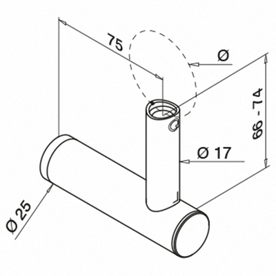 Support de main-courante, réglable, pour tube; 140147-044; plat, main-courante Ø42,4&48,3 mm, inox brossé 316 (14014704412) - SELL OUT