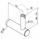 Support de main-courante, réglable, pour tube; 140147-044; plat, main-courante Ø42,4&48,3 mm, inox brossé 316 (14014704412) - SELL OUT