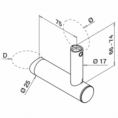 Support de main-courante, réglable, pour tube; 130144-044-12; Ø48,3 mm, m-c Ø42,4 & 48,3 mm, inox brossé 304 (13014404412) - SELL OUT