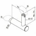 Support de main-courante, réglable, pour tube; 130144-044-12; Ø48,3 mm, m-c Ø42,4 & 48,3 mm, inox brossé 304 (13014404412) - SELL OUT