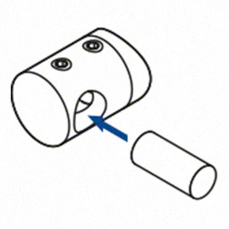Support traversants perçage droite barreØ12mm; 140833-042-12; tube Ø42,4 mm, inox brossé 316 (14083304212) - SELL OUT