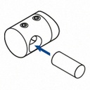 Support traversants perçage droite barreØ12mm; 140833-042-12; tube Ø42,4 mm, inox brossé 316 (14083304212) - SELL OUT