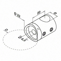 Support traversants perçage droite barreØ12mm; 140833-042-12; tube Ø42,4 mm, inox brossé 316 (14083304212) - SELL OUT