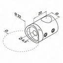 Support traversants perçage droite barreØ12mm; 140833-042-12; tube Ø42,4 mm, inox brossé 316 (14083304212) - SELL OUT