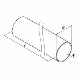 Tube, Ø42,4 mm x 2 mm; 140900-242-25-12; L=2500 mm, inox brossé 316 (14892524212) - SELL OUT; Q-TUBE
