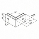 Angle extérieur 90°, Easy Glass Slim; 168031-02-18; montage latéral, aluminium brossé, anodisé (16631600518) - SELL OUT